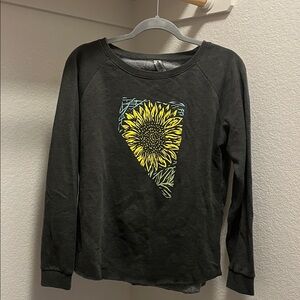 Nevada Sunflower Long Sleeve Super Soft Sweatshirt- dark grey (worn 3x)